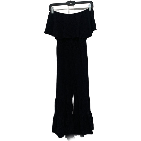 Umgee Black Strapless Boho Wide Leg Jumpsuit - Picture 1 of 12